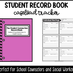 School Counselor Record Book | Student Notes | Caseload Tracker | Social Worker