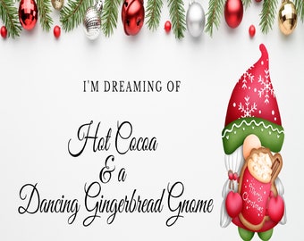 Dancing Gingerbread Gnome Card