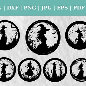 SALE! Witch Frame Bundle Cut File, Halloween Svg, Clipart, Vector SVG | DXF | Png | Jpg | Pdf