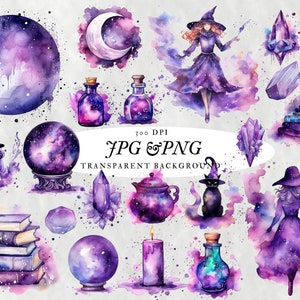 VERKOOP! Magische Galaxy Witchy Collection Clip Art Png en Jpg hoge resolutie 300 dpi