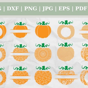 Pumpkin Monogram Bundle Pumpkin Mandala Halloween Cut Files Clipart Vector
