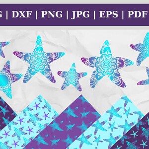 Starfish Mandala - Digital Paper & Cut FileS, Clip Art, Vector