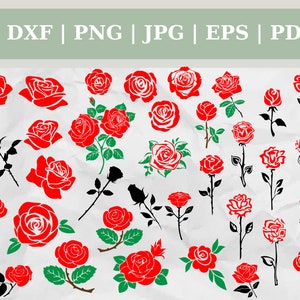 Rose Bundle - Cut File, Clip Art, Vector, Silhouette, Cricut