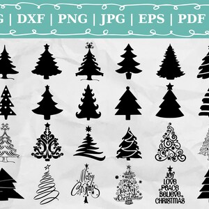 Christmas Trees Bundle - Cut Files, Clipart, Vector Svg Dxf Png Jpg Pdf