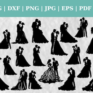 Braut und Bräutigam Bundle Hochzeit Schnittdateien, Hochzeit Clipart, Vektor SVG | DXF | Png | .jpg | Pdf