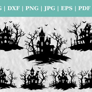 Haunted House Bundle Cut File, Halloween Svg, Clipart, Vector SVG | DXF | Png | Jpg | Pdf