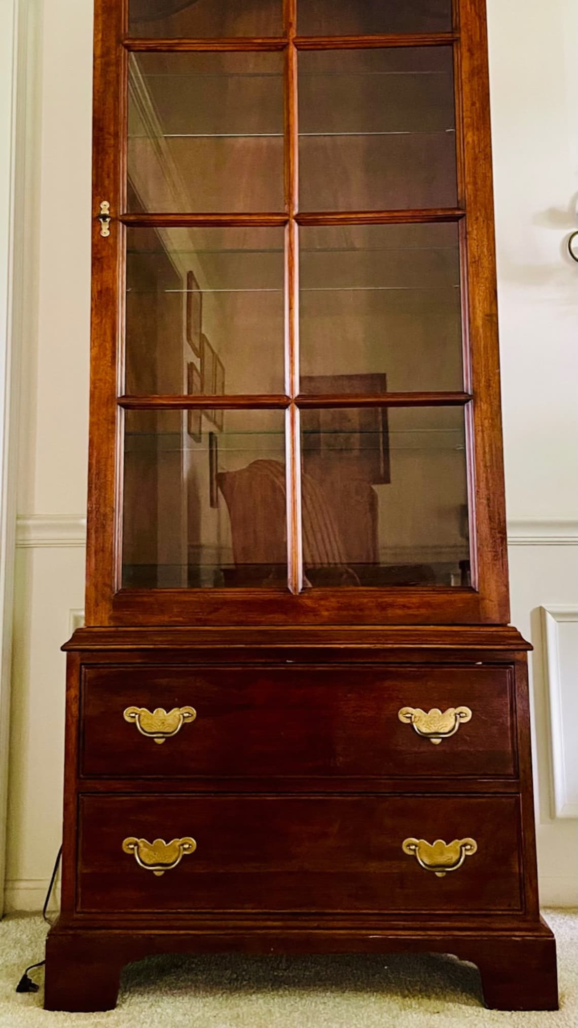 Davis Company, Vintage Curio, Brown Walnut China Etsy