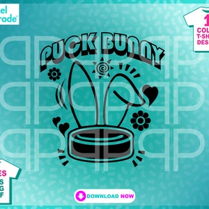 Eishockey, Hockeyfan, Deckhockey ""Puckhäschen"" Eishockey Clip Art Weiblich, SVG, EPS, DXF, Clipart, Digital Cut Files by: Pixel Parade App®."
