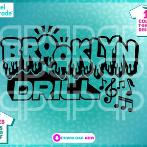 Brroklyn svg *Exclusive Design "Brooklyn Drill"  Music Notes 1 Color Artwork, SVG, EPS, DXF, Clipart, Digital Cut Files by:Pixel Parade App®