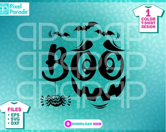 Halloween Boo Ghost Smile SVG: Spooky Shirt Design (Digital Cut File)