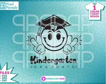Kindergarten Graduate 2027 SVG: Happy Face, Last Day of School (Digital Download)