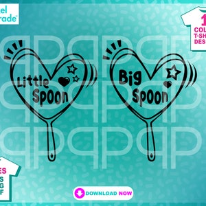 Big Spoon Little Spoon, Funny Shirts, Couples, Wife, Husband, Girlfriend, Boyfriend, svg, dxf, eps, Digital Cut Files by:Pixel Parade App®