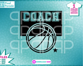 Basketball Coach SVG: Highschool Sports Clipart (Digital Cut File)