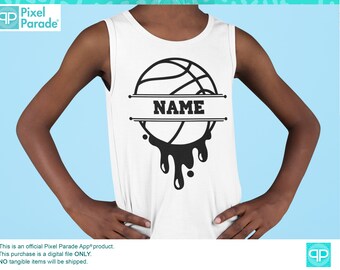 Moldura com nome de basquete: SVG, EPS, DXF personalizável (arquivos de corte digital)
