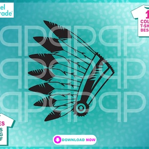 Indian Head Dress Chief Clipart Design "Indian Head Dress" South West Clipart, SVG, EPS, DXF Files, Digital Cut Files by: Pixel Parade App®