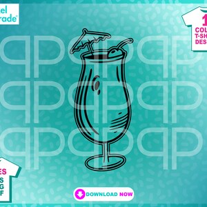 Tropical Drink SVG: Summer Cocktail Cut Files (Digital Download)