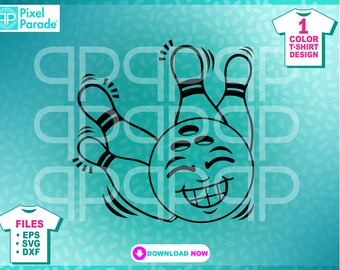 Emoji de bolos, equipo de bolos, bola de bolos, bolos, jugador, strike, pavo, SVG, EPS, DXF, imágenes prediseñadas, archivos de corte digital de: Pixel Parade App®