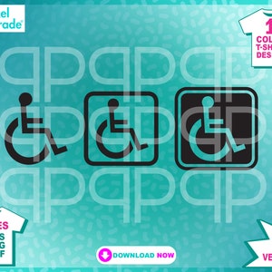 Handicap gehandicapt teken symbool rolstoel rolstoel SVG, DXF, EPS, Cricut, silhouet, digitale cut-bestanden door: Pixel Parade App®