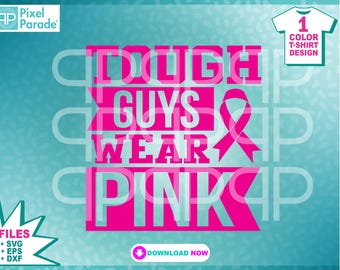 Caras durões usam rosa SVG: clipart de conscientização sobre o câncer (arquivos de corte digital)