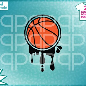 Basketball Drips SVG: 2-färgad T-shirtdesign (digital klippfil)