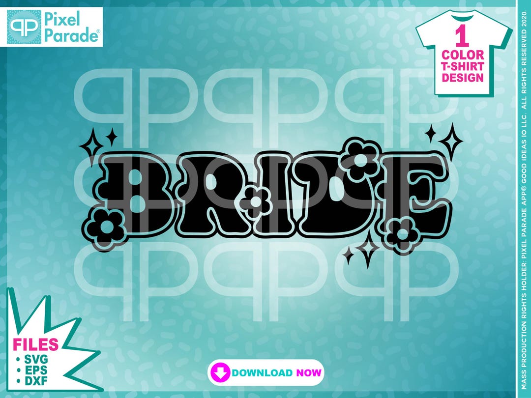 Bride SVG: Boho Wedding Script Lettering (digital Files for Cricut, EPS ...
