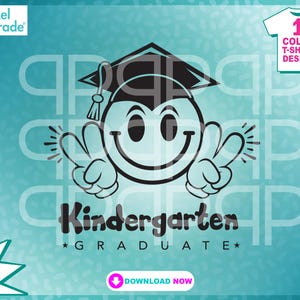 Happy Face Graduate, Peace Out kleuterschool Svg, laatste dag van school Svg, Kids afstuderen Shirt Svg afstuderen Cap