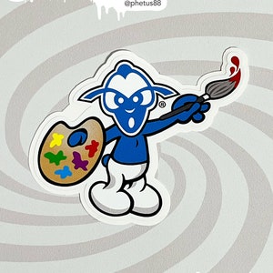 Autocollant en vinyle Anime Kawaii Dessin animé Pop Art Artiste à collectionner Wall Art Street Art Graffiti Personnage "Les Phegnomes®" phabriqué par @phetus88
