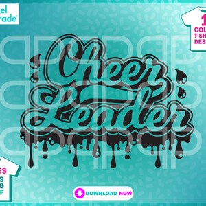 Cheerleader, Cheer Squad, Cheer Camp "Cheerleader Drips" Cheerleading, funky, SVG, EPS, DXF, Clipart, digitale cut-bestanden door: Pixel Parade App®