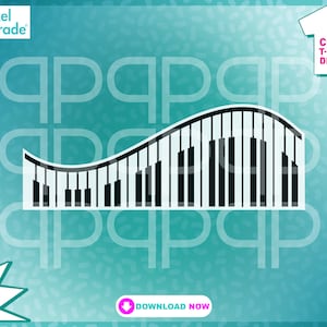 Teclas de piano, música, instrumentos, piano "Teclas de piano" Música, musical, SVG, DXF, EPS, ClipArt *Archivos de corte digital exclusivos de:Pixel Parade App®
