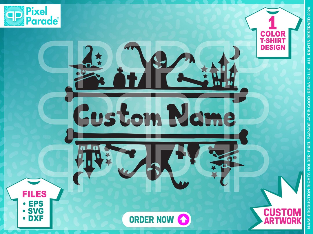Custom Name Svg Halloween Svg Name Frame Ghost Svg Cameo Etsy