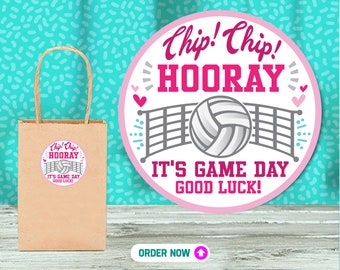 Personalized Volleyball Game Day Stickers: Party Favor Labels