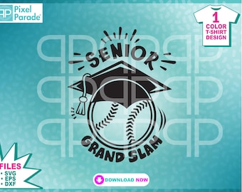 Senior Grand Slam SVG: Abschlussfeier des Baseballspielers (Digitale Dateien)