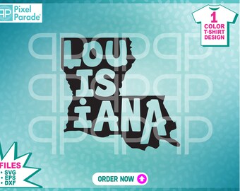Louisiana State Graphic: SVG, EPS, DXF Files (Digital Download)