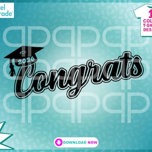 Herzlichen Glückwunsch grad 2026 SVG: Graduation Cap Cut Files (Digitaler Download)