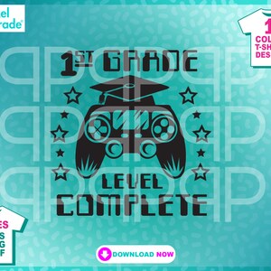 Remise des diplômes CP, jeu vidéo svg, niveau complet, svg eps dxf, cricut, téléchargement numérique, fichiers numériques par : Pixel Parade App®