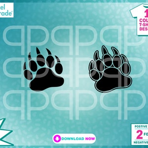 Bear Paw Prints SVG: Animal Foot Print Cut Files (Digital Download)