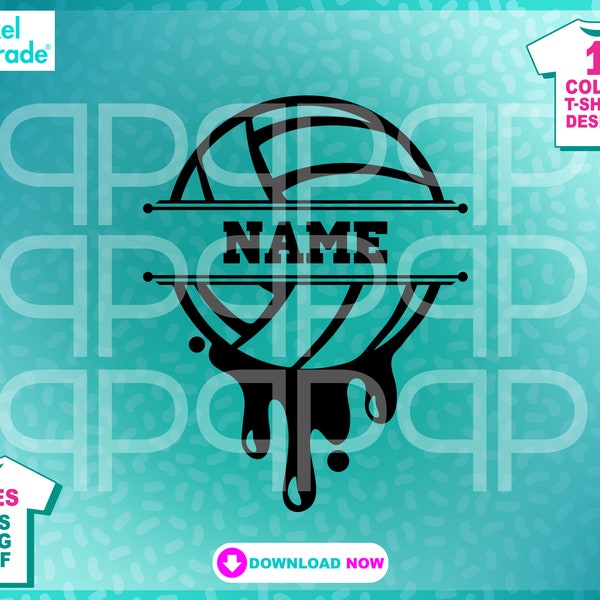 Volleyball Drip Svg Etsy