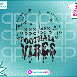 Football Vibes Drippin svg, Run The Play, koszulka do ćwiczeń piłkarskich, svg, eps, dxf, kreatywne kliparty, pliki do cięcia cyfrowego autorstwa: Pixel Parade App®