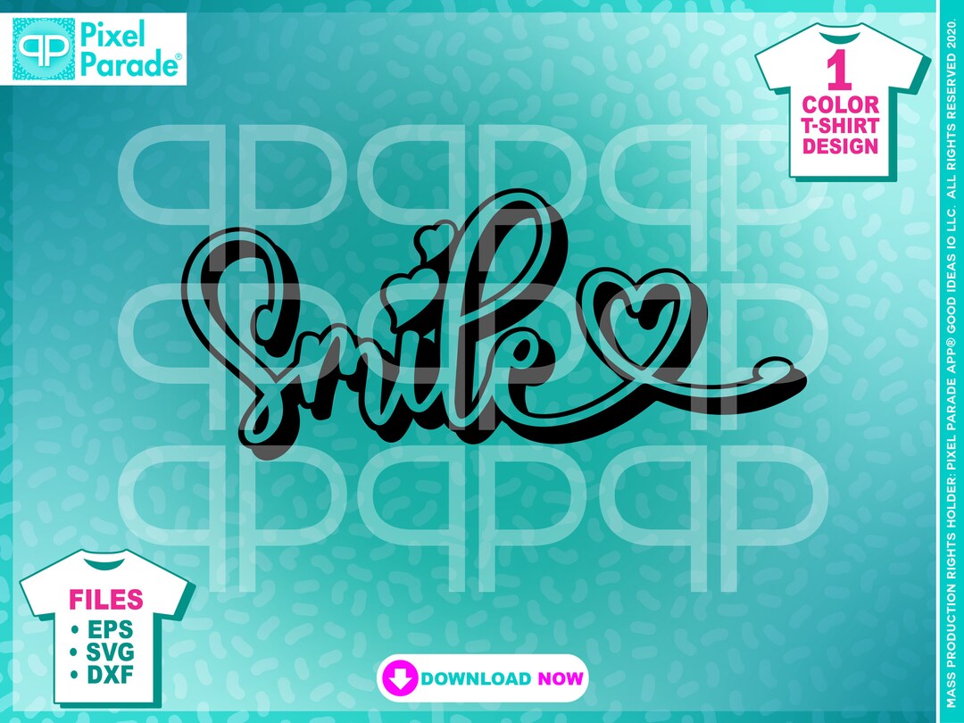 Smile Off Script Smile Script Text SVG DXF EPS: T-shirt Design Digital Files - Etsy