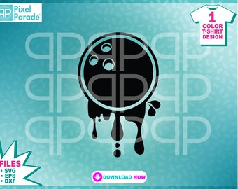 Bola de boliche gotea SVG: Diseño de camiseta deportiva (archivo de corte digital)