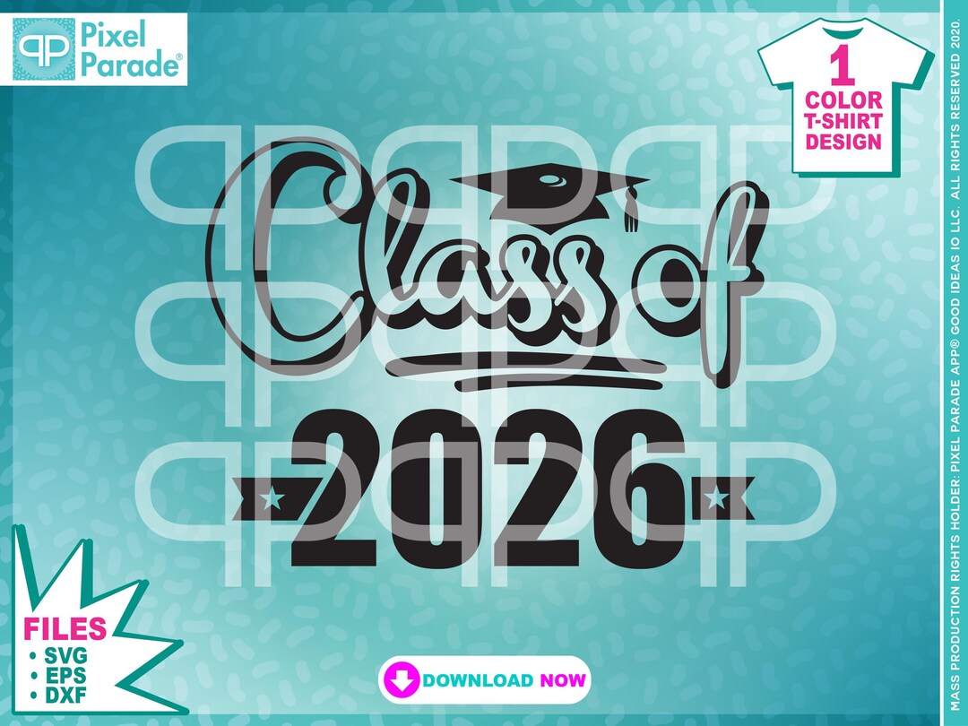 Class of 2026 Graduation Cap Clipart: SVG, EPS, DXF Files (digital ...
