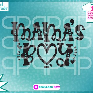 Mama&#39;s Boy, Hearts, Bib, Love, Toddler, New Born, Baby Boy, Baby Girl, Download SVG, EPS, DXF, Digital Cut Files by:Pixel Parade App®
