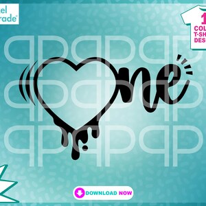Heart One SVG: projekt na Walentynki i pierwsze urodziny (pliki do cięcia cyfrowego)