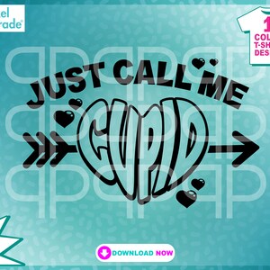 Fichiers svg Saint-Valentin Cupidon pour Cricut. Svg amour cadeau Saint-Valentin Cupidon de la Saint-Valentin SVG, EPS, DXF, fichiers numériques découpés par : Pixel Parade App®