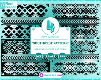 Southwest Pattern Clip Art: Aztec Seamless Design (SVG, EPS, DXF)