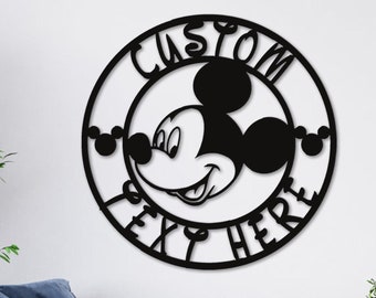 Customized Mickey Metal Sign - Disney Sign - Mickey Wall Art - Mickey Lover's Gifts - Disney Wall Décor - Class Room Décor - Nursery Gifts