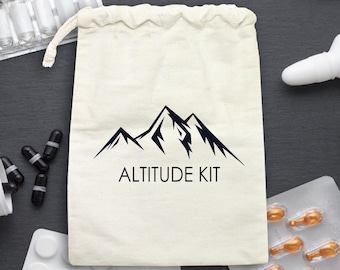Customized Altitude kit bags - Camping party gift pouch - Mountain Wedding kit - Bachelorette Party Kit - Mountain Camping Survival Kit