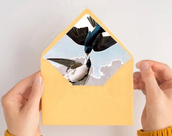 Printable Audubon Envelope Liner - White-bellied Swallow