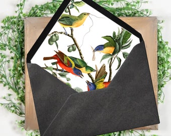 Printable Audubon Envelope Liner - Painted Finches