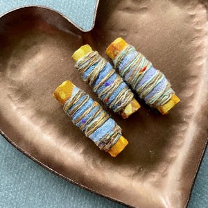 Handmade Fabric & Fiber Beads: Textile Focal Beads